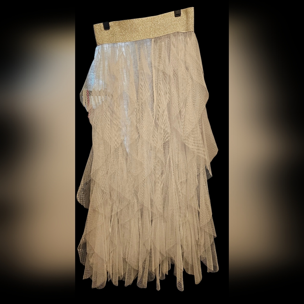 Elegant White Sheer Layered Skirt